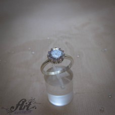 Сребърен дамски пръстен с циркони R-1115